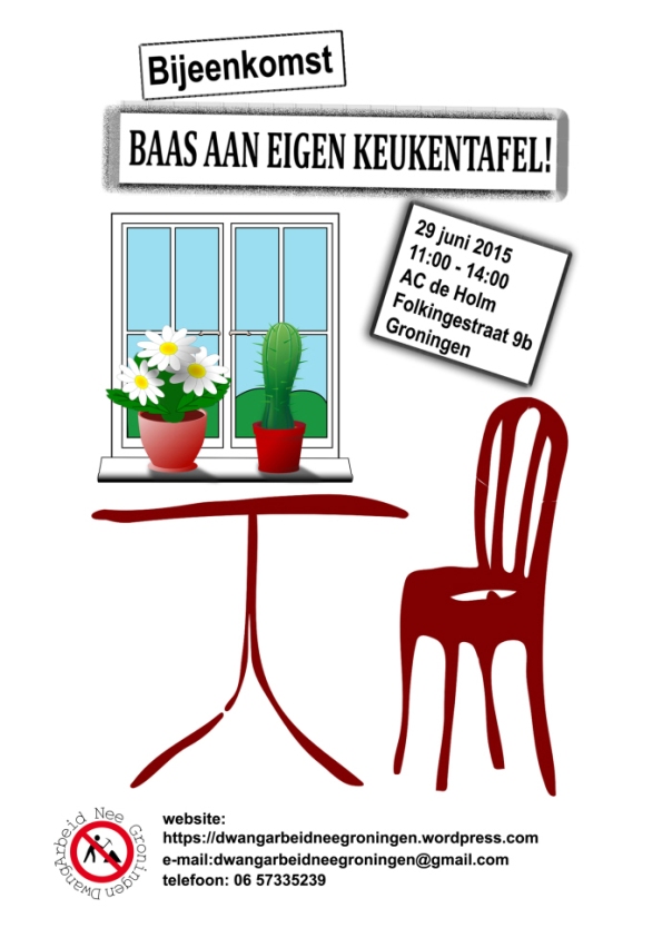 Flyer bijeenkomst ¨Baas aan eigen keukentafel!¨ maandag 29 juni 2015
